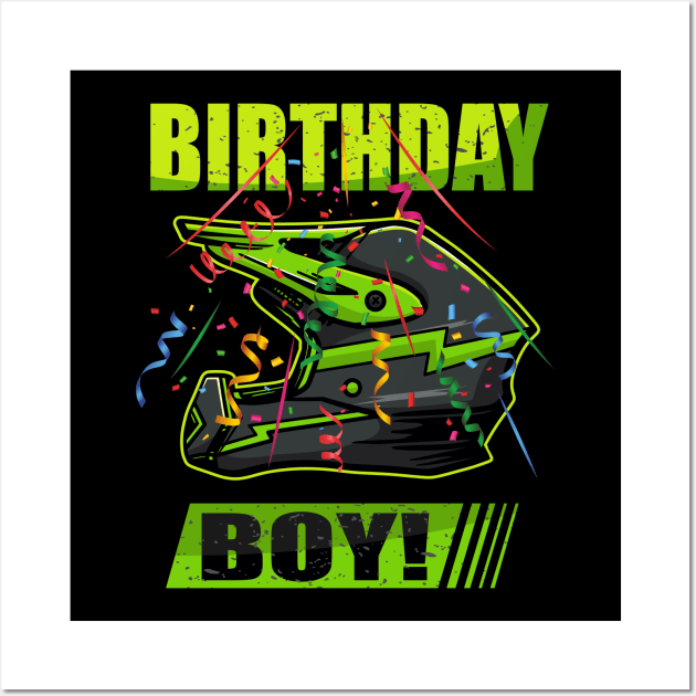 Birthday Boy MX Dirt Bike Motocross tee Wall Art by hadlamcom